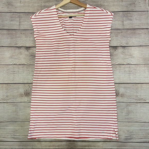 TOMMY HILFIGER Red and White Striped Shift Dress - Picture 5 of 11